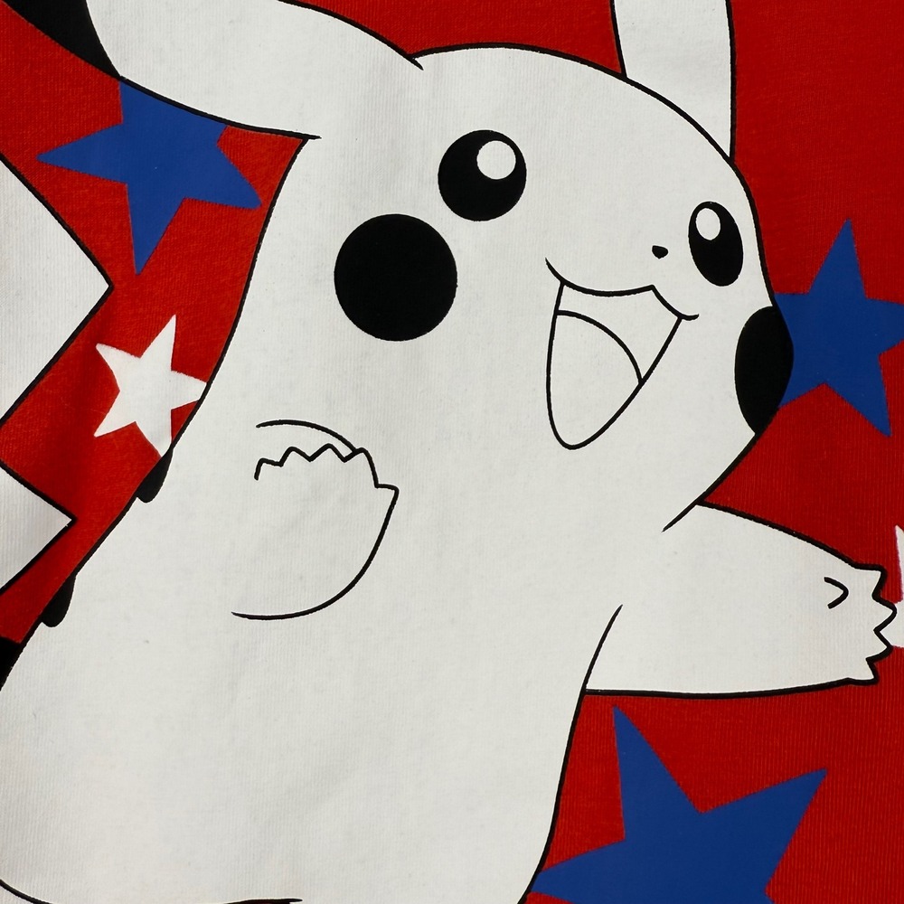 Pokemon Pikachu Red Graphic T-Shirt Kids Medium #0025 Stars Mad Engine MD - Picture 8 of 10